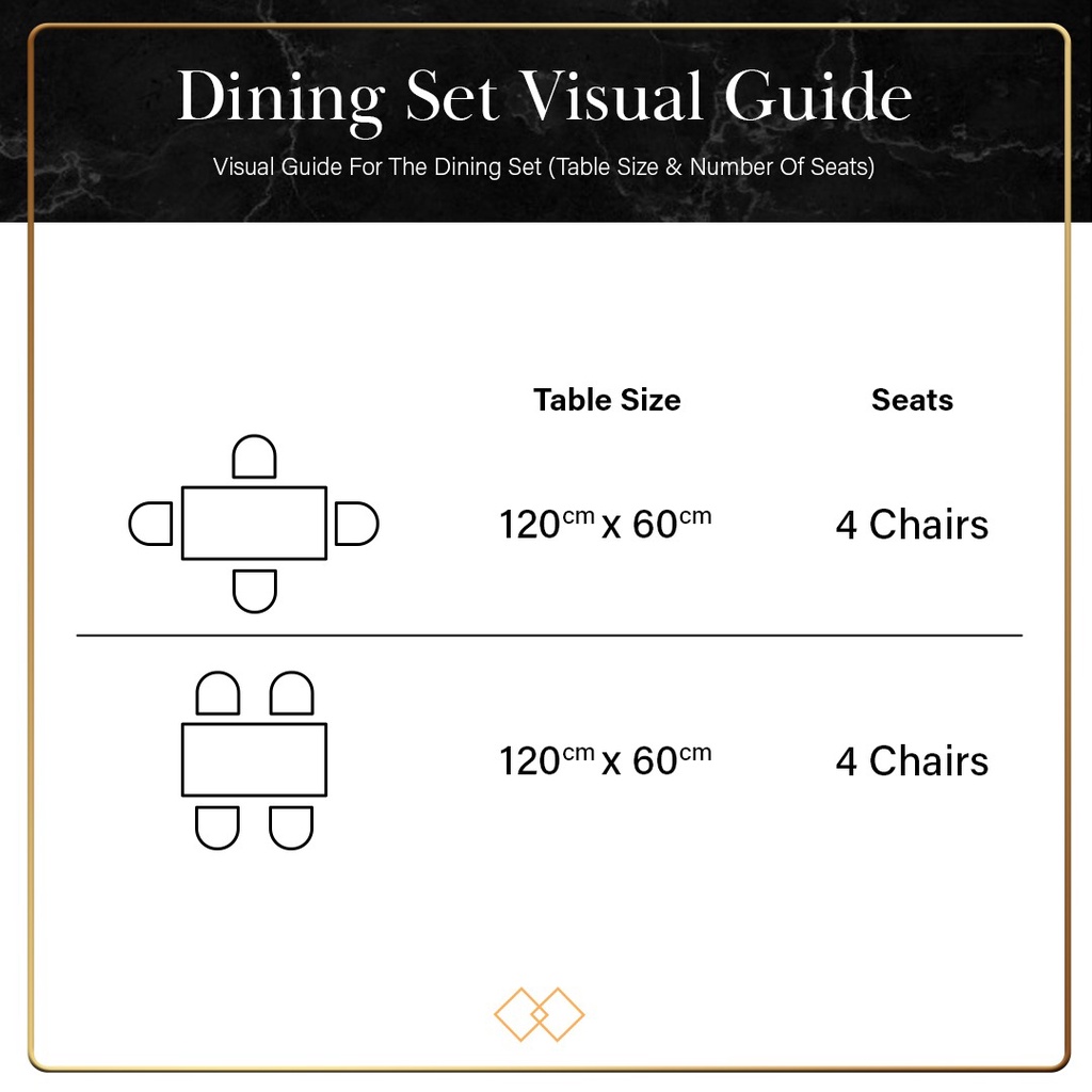 FINSSO : SINTERED STONE Marble Texture dining table set/ Meja Makan Nordic Style Modern Dining Table Set with 4 chairs