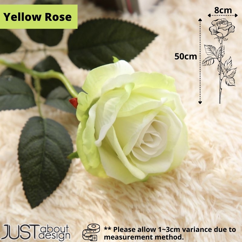 [1pc] Silk Rose Artificial Flower Bunga Rose Hiasan Hand Made Bridal Bouquet Wedding Party Home Decoration Flowers 假玫瑰花