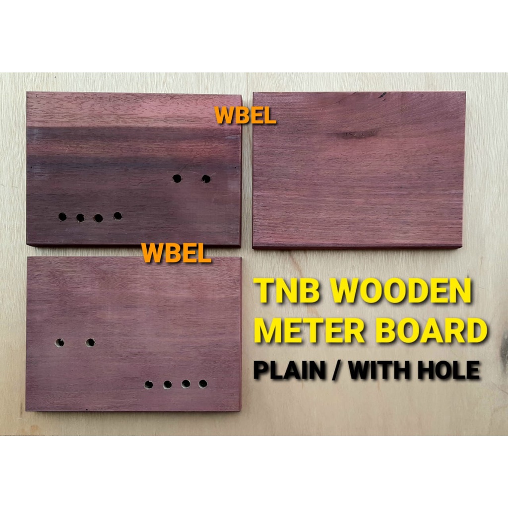 TNB METER WOODEN BOARD 9" X 12" SINGLE PHASE (PLAIN / WITH HOLE