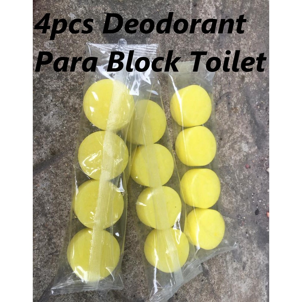 4 Pcs Deodorant Para Block Toilet Deodorant Block Ubat Gegat Kuning