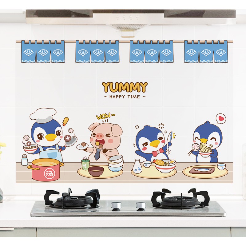 Cute Cartoon Transparent Kitchen Oil Sticker Gas Stove Table With High Temperature Shopee Malaysia