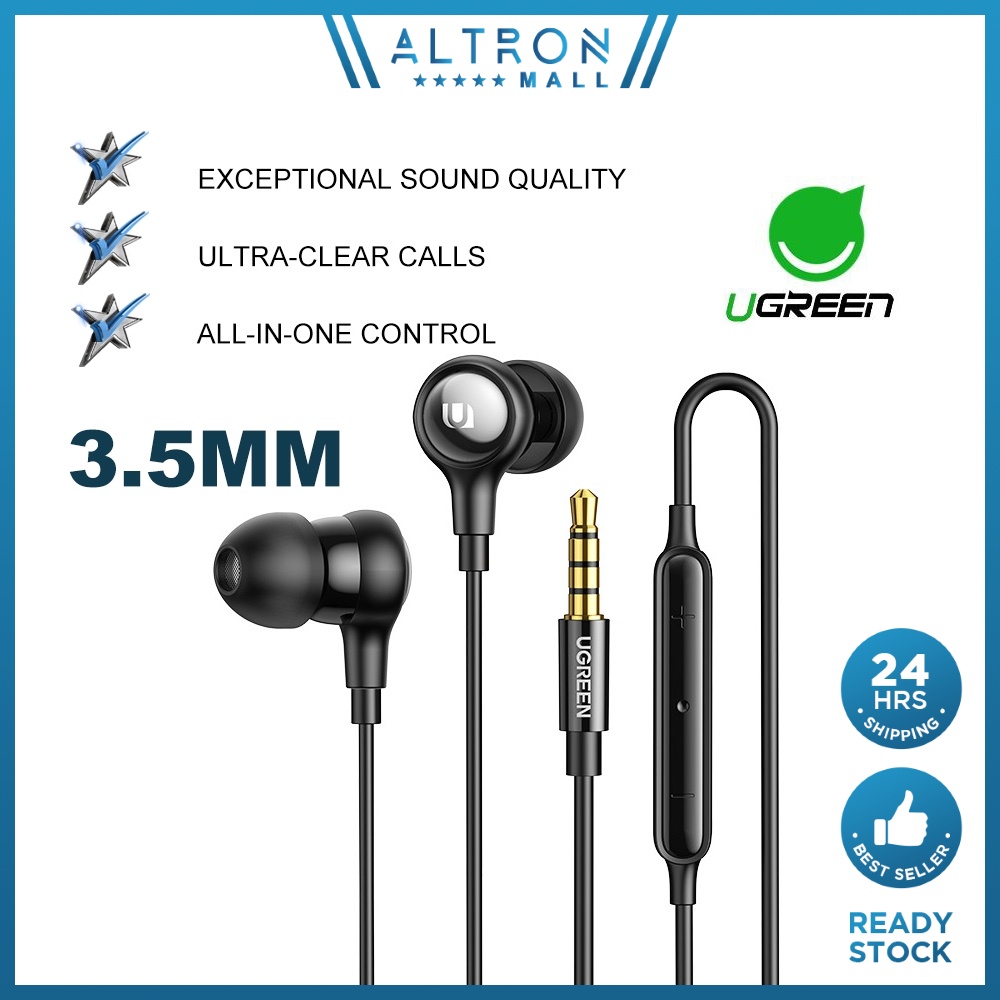 UGREEN Hi-tune Type C DAC 3.5MM Audio Jack Earbuds with Microphone Volume Control Sony Xperia Samsung S21 Xiaomi POCO X3