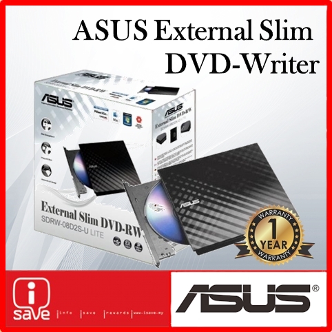 Asus External Slim Dvd Writer Sdrw 08d2s U Shopee Malaysia