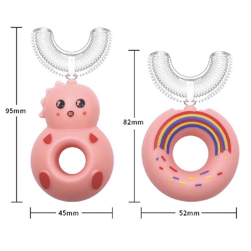 U Shaped Toothbrush Children Silicon Safety 360 imported silicone children's Toothbrush