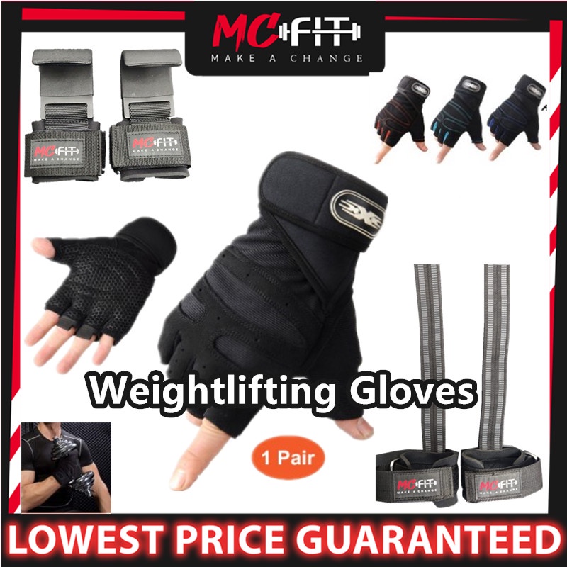 MCFIT 【2PCs】 Gym Gloves Sports Sarung Tangan Weight Lifting Glove Training Outdoor Motorcycle Cycling Glove 万能运动手套