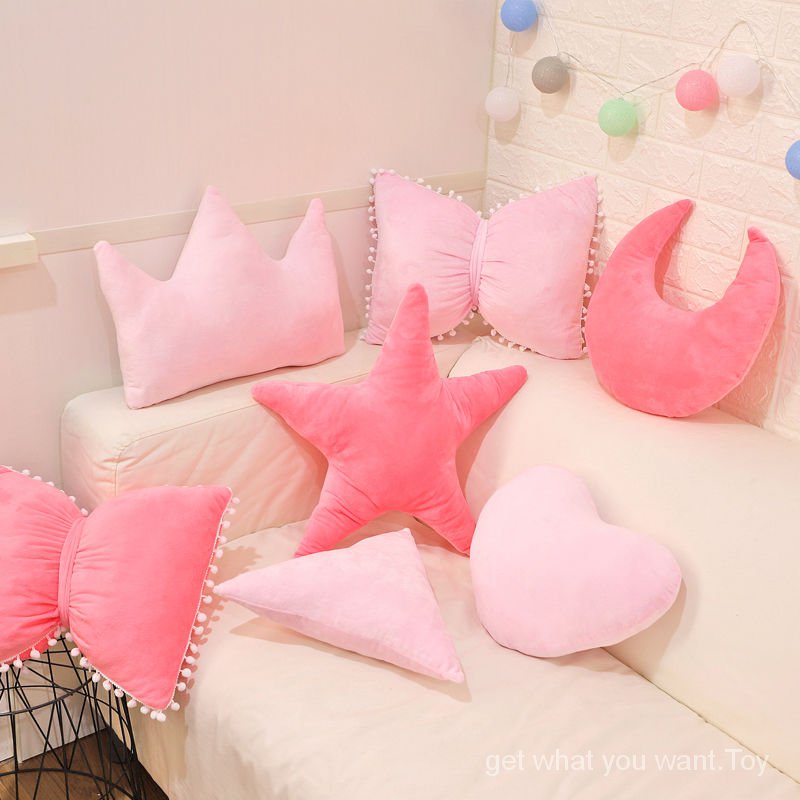 【48h shipping】 Girl's Heart Net Red Crown Bed Sleeping Pillow Cushion Girl's Cute Pillow Birthday Gift Room Decorations