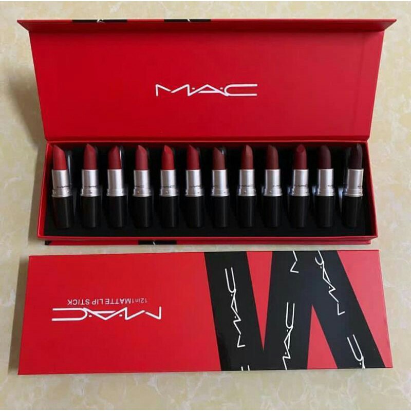 MAC Limited Edition Gift Box Bullet | Lipstick Set 12 Pack | Shopee ...