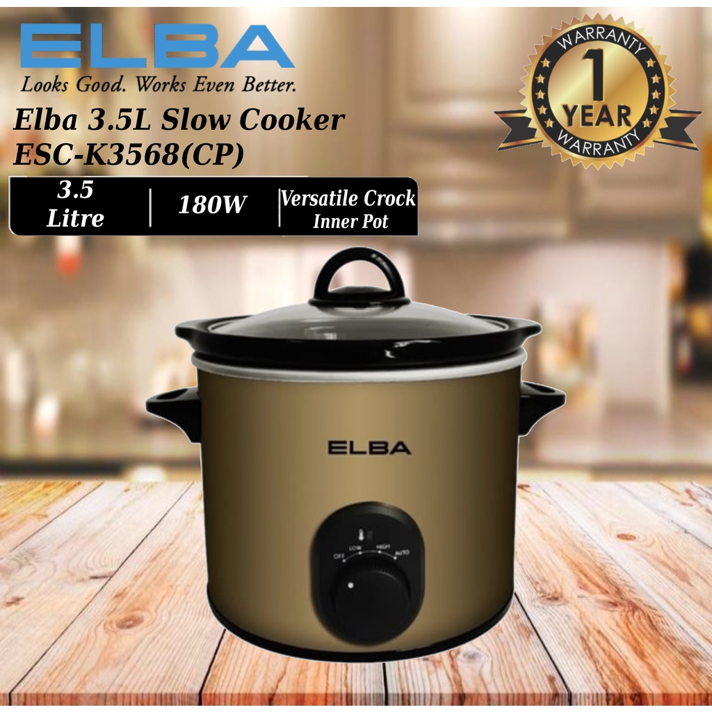 ELBA 4.5L SLOW COOKER ESC-K4568(CP) / ESC-K4568 // ELBA 3.5L SLOW COOKER ESC-K3568(CP) / ESC-K3568