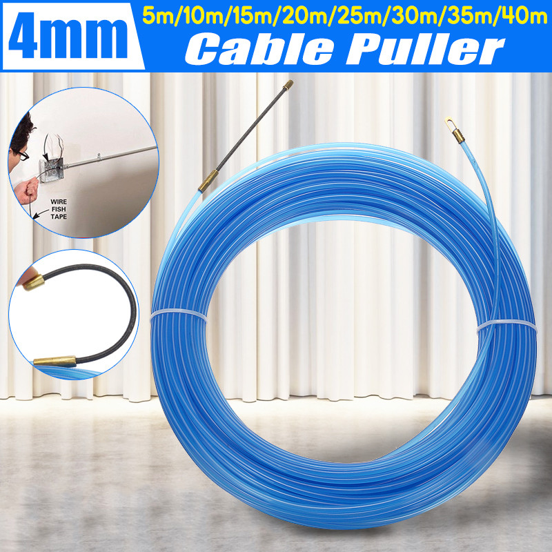 20m Cable Puller Durable Fiberglass Wire Electrical Tool Fish Tape Threader 4mm 