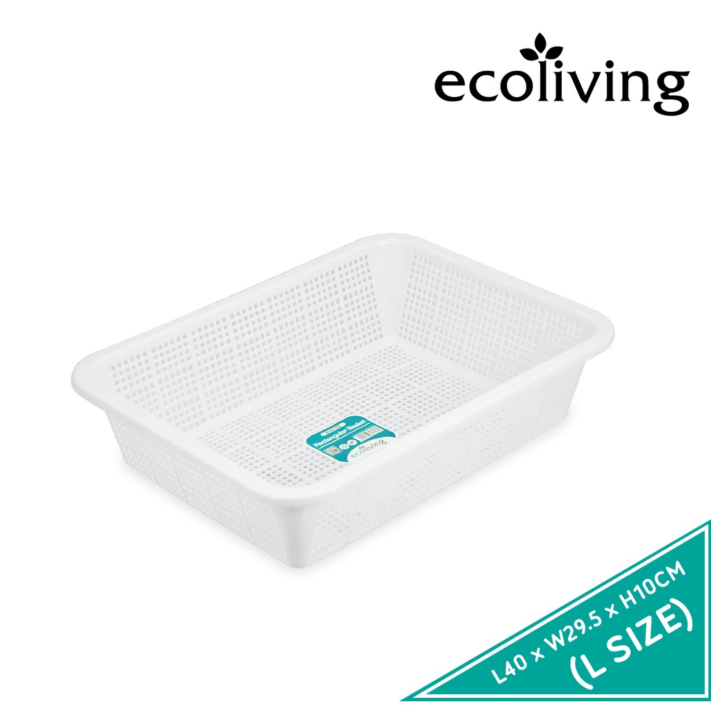 ECO LIVING Rect. Stackable Storage Basket, Kitchen Office Storage Bin Organizer, Bakul Kotak Simpanan, ECO-109, ECO-110