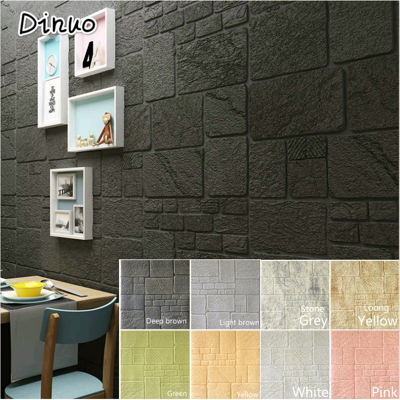 70 70cm 3d Wallpaper Stone Brick Foam Wall Stickers Decor Home 01 Waterproof Ee Malaysia - Foam Brick Wallpaper Malaysia
