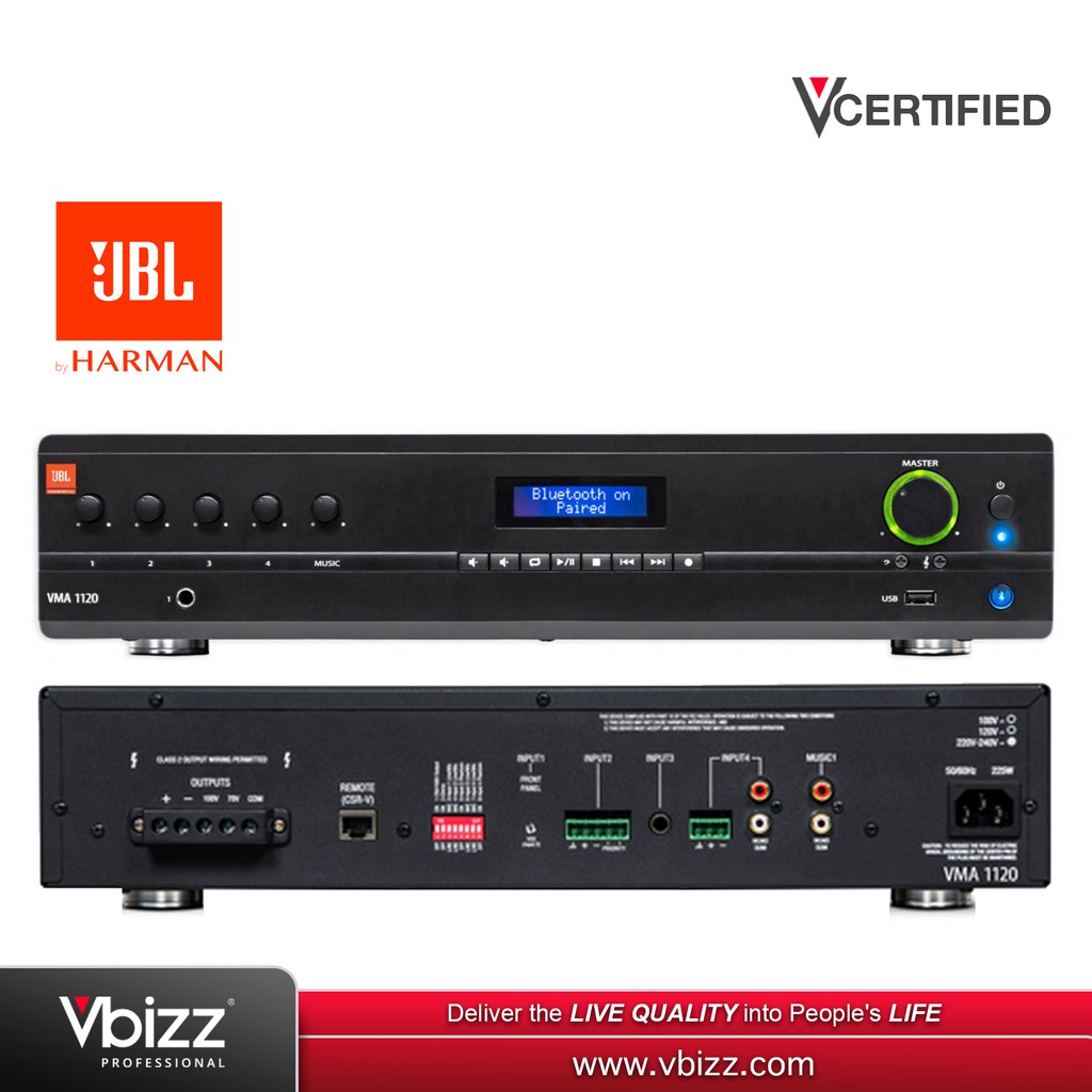 JBL VMA1120 Commercial Series 120W Bluetooth Mixing Amplifier (NVMA11200UK) Shopee Malaysia