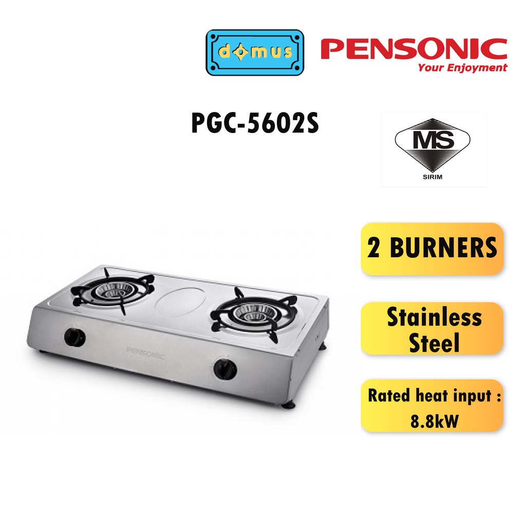 Pensonic Stainless Steel Gas Cooker PGC5602S Shopee Malaysia