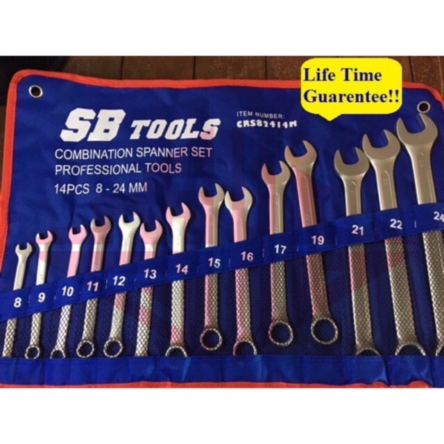 SB TOOLS HEAVY DUTY 824 MM COMBINATION WRENCH SPANNER SET Spanar