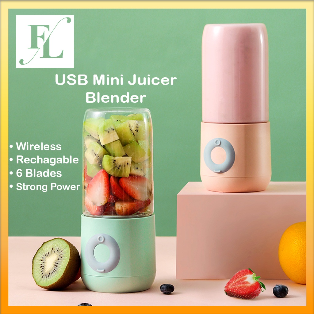 🌈Ready Stock🌈 USB Juicer Blender Cup Portable Smoothie Blender Mini Mixer Juice USB Charge Fruit Rechargeable Juicer