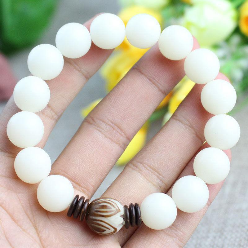 white jade bead bracelet