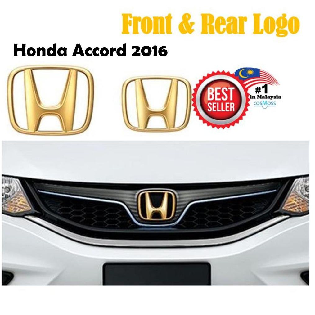 (2 PCS) Honda Accord 2016 2017 2018 2019 Gold TypeR Front & Rear Logo