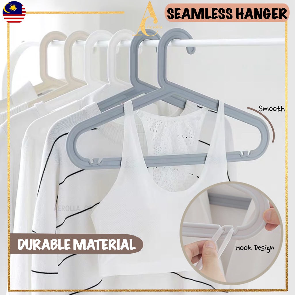 [NEW] Premium Seamless Hanger No Trace Muji Style Plastic Clothes ...