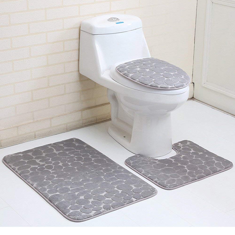 3pcs Non Slip Bath Mat Set Bath Rug Bath Shower Mat Bathroom Mat