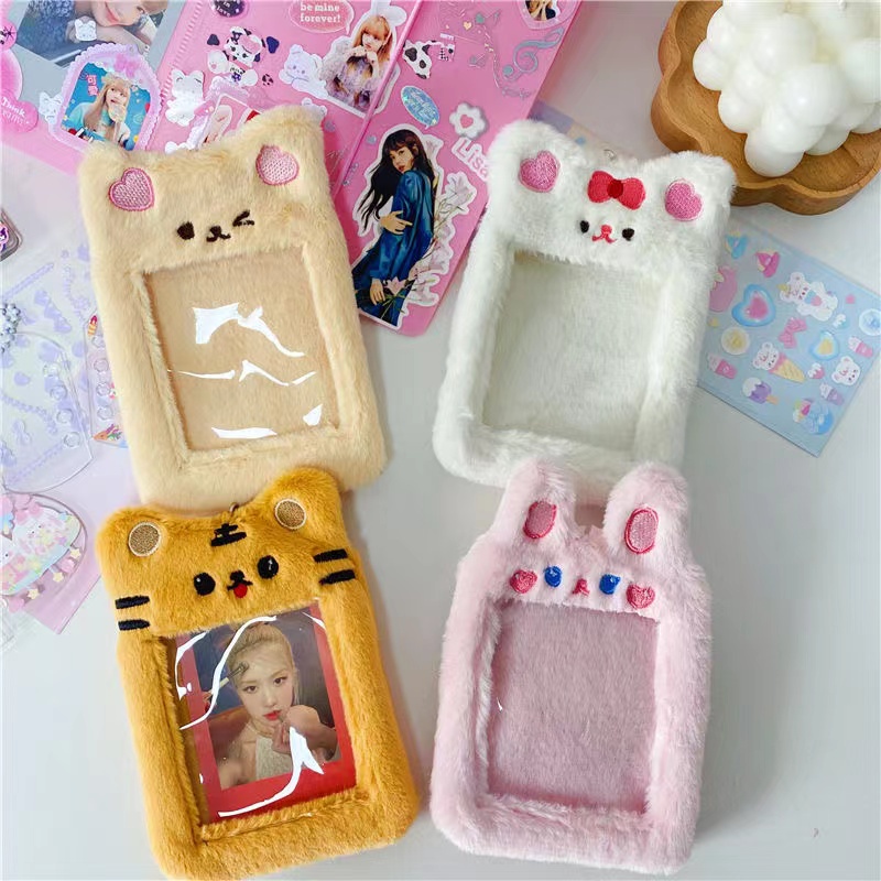 Korean Sweet Plush Photocard Holder Bus Credit Card Bag Cartoon Tiger ...