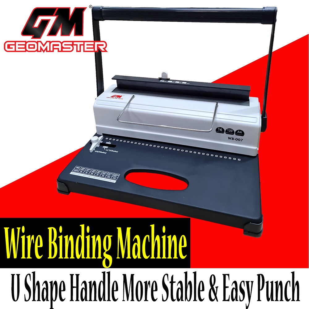 GEOMASTER Local Wire Binding Machine Wire Bind 16 Sheets Punch