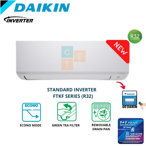 Daikin Air Cond Inverter Ftkf Series Wall Mounted Hp Hp R Air Conditioner Built In