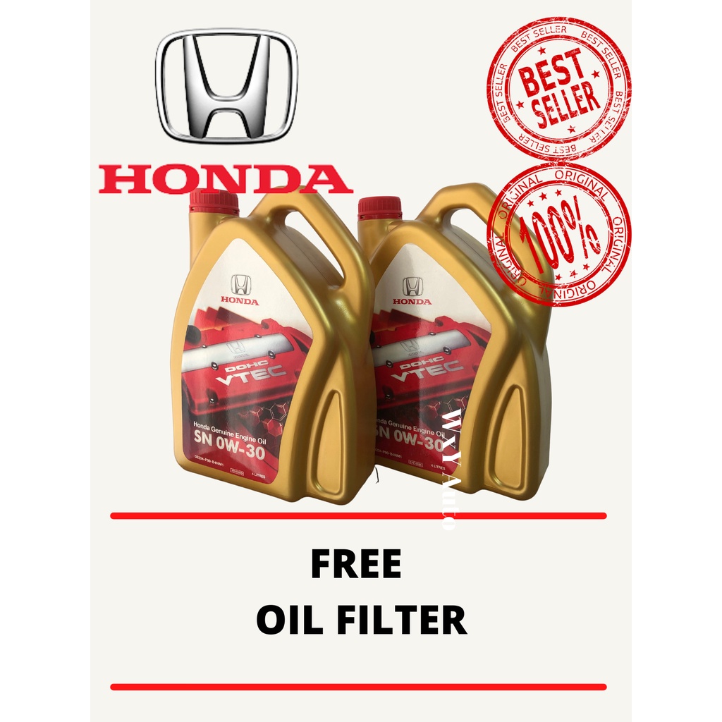 HONDA FULLY SYNTHETIC 0W30 (0W30) ENGINE OIL 4L + compatible Honda Oil