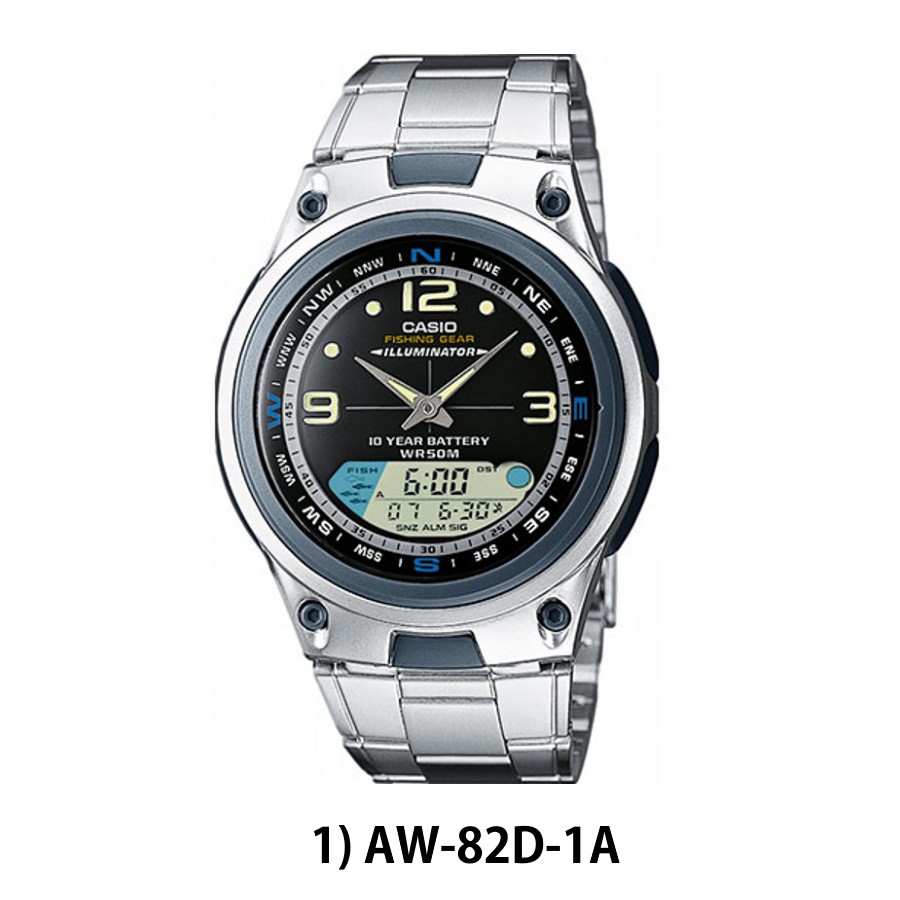 how to set analog time on casio fishing gear watch