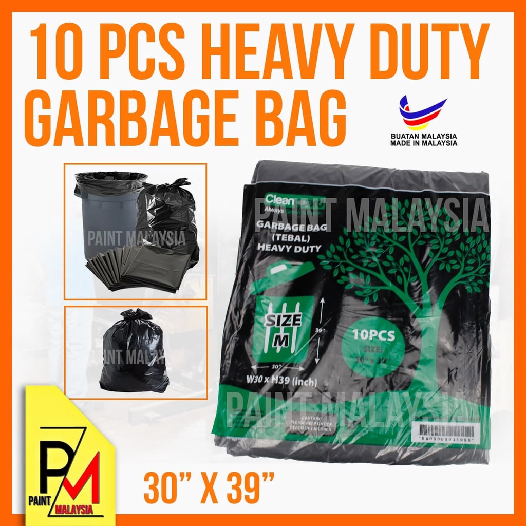 CLEANGUARD Garbage Bag Size M HeavyDuty Black Rubbish Trash Bag