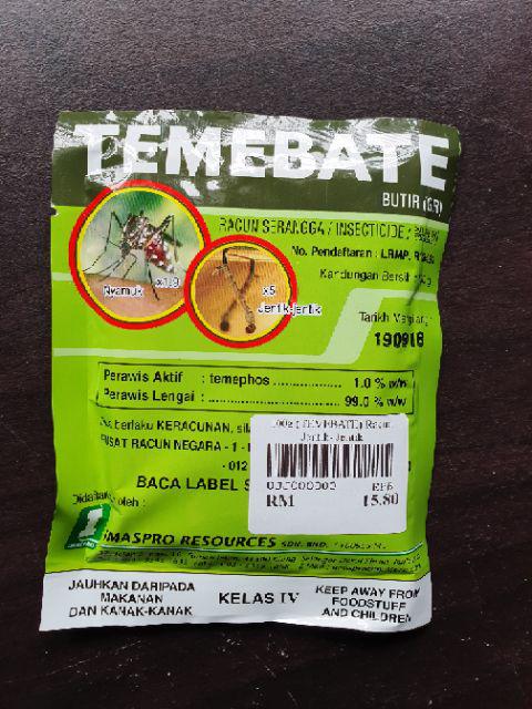 TEMEBATE Racun Serangga Ubat Jentik-Jentik (100g)  Shopee 