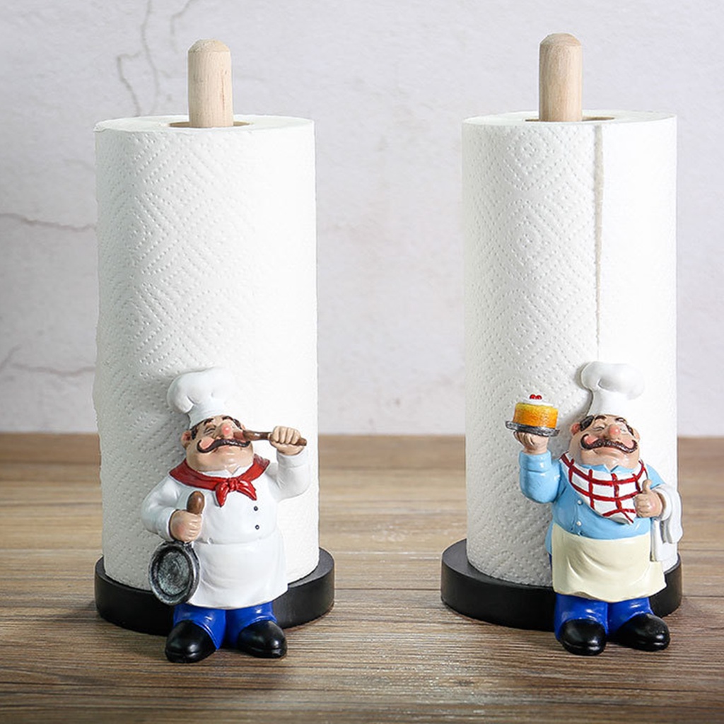[kokiyaMY] Chef Paper Towel Holder Resin Toilet Paper Stand Crafts