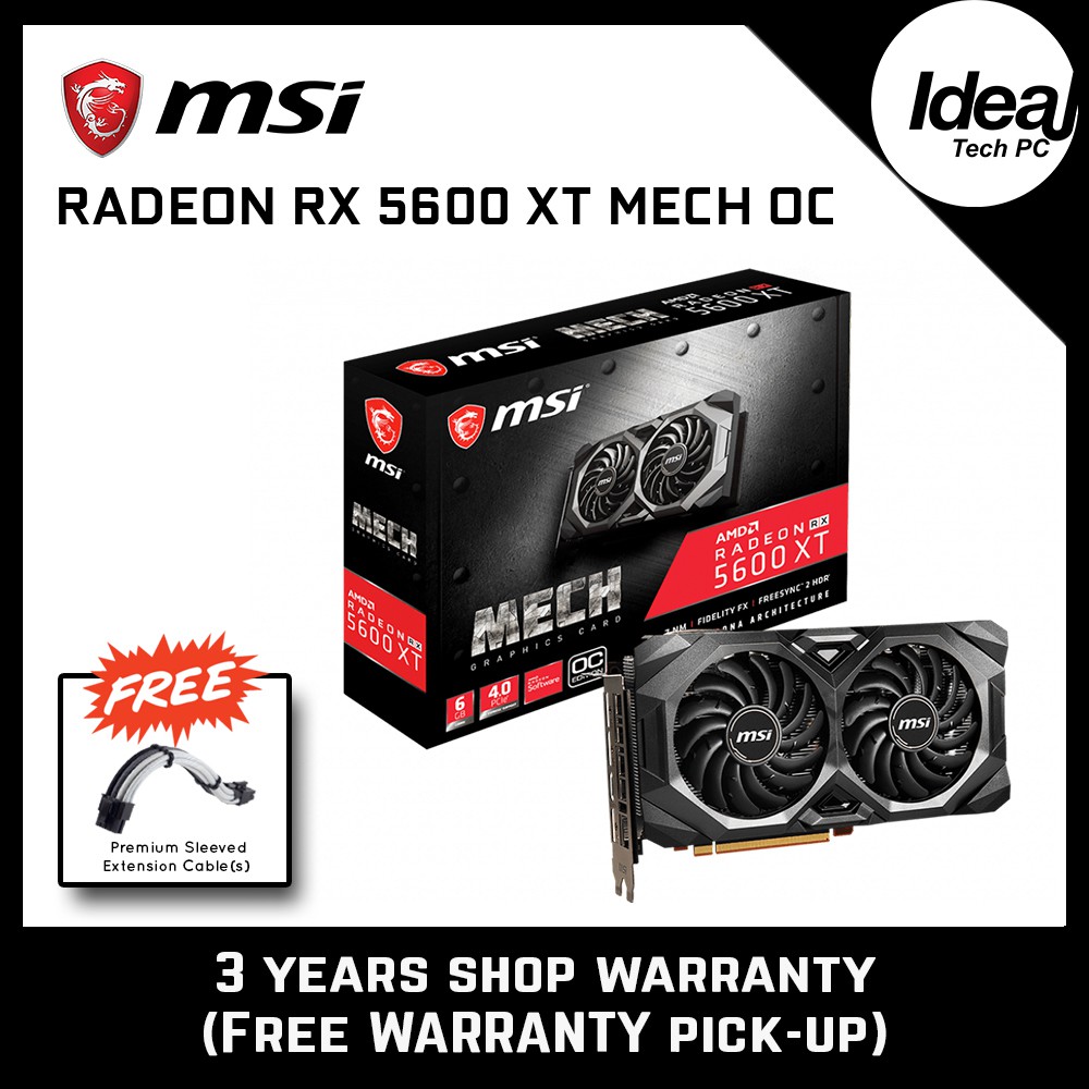 Msi Radeon Rx 5600 Xt Mech Oc Shopee Malaysia