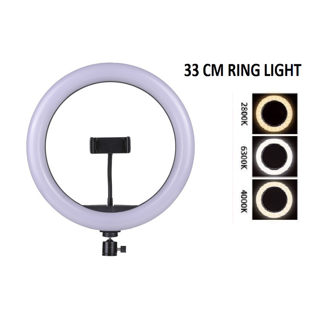 [[ HADIAH PERCUMA 36CM 14inch 30CM - 33CM 12inch 3D lampu cincin selfie LED dengan tripod & pendirian telefon mudah ali