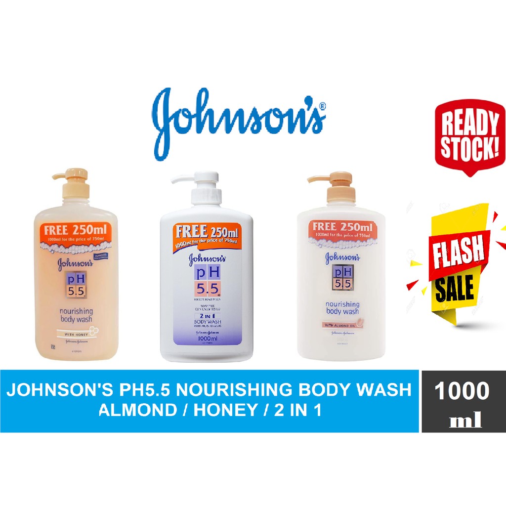 7.7 SALE!! Johnson's Ph5.5 Body Wash Almond Nourish 750ml +250ml