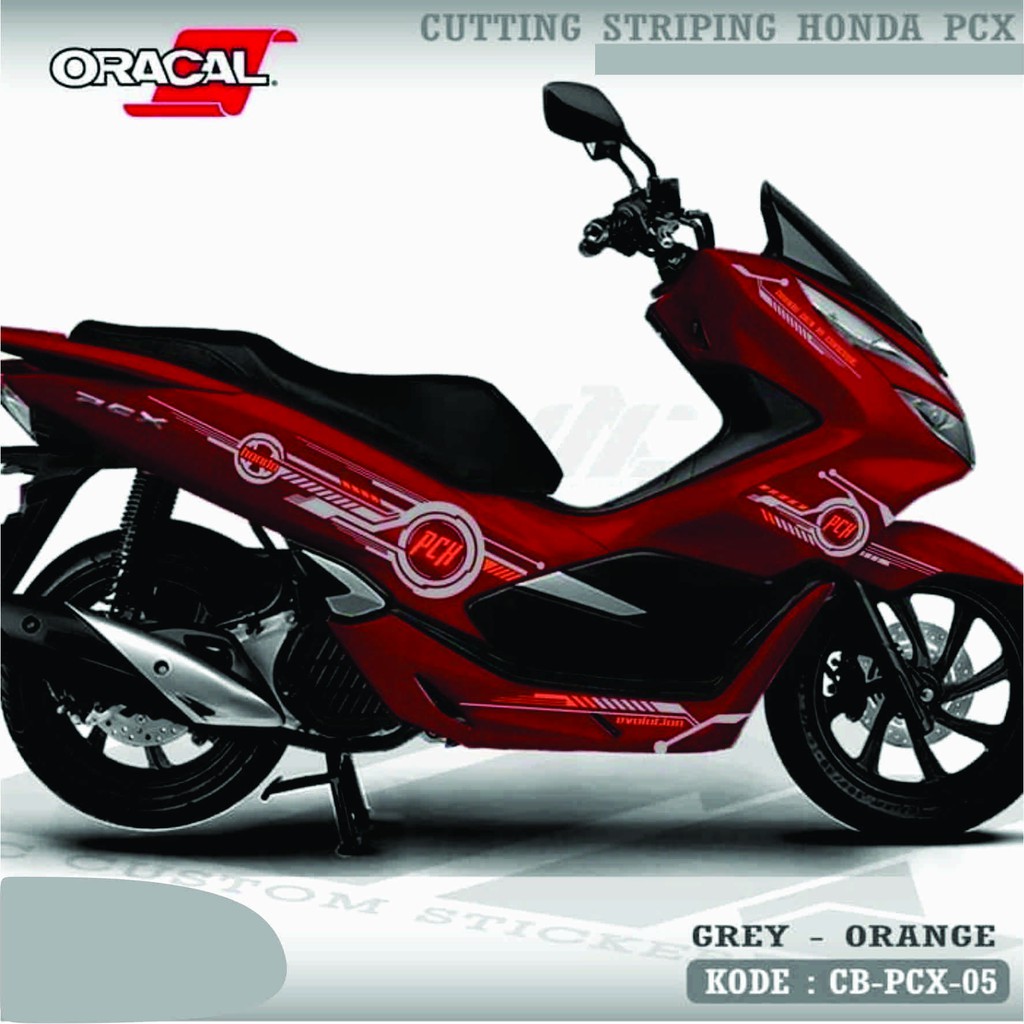 MERAH CB-PCX-05 PCX RED - CUTTING STICKER PCX - STRIPING CUTTING PCX RED