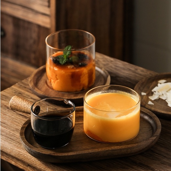 Transparent Juice Milk Coffee Glass Cup Ice Cream Dessert Pudding Cup High Borosilicate Heat Resistant Glass Mug Drinkware