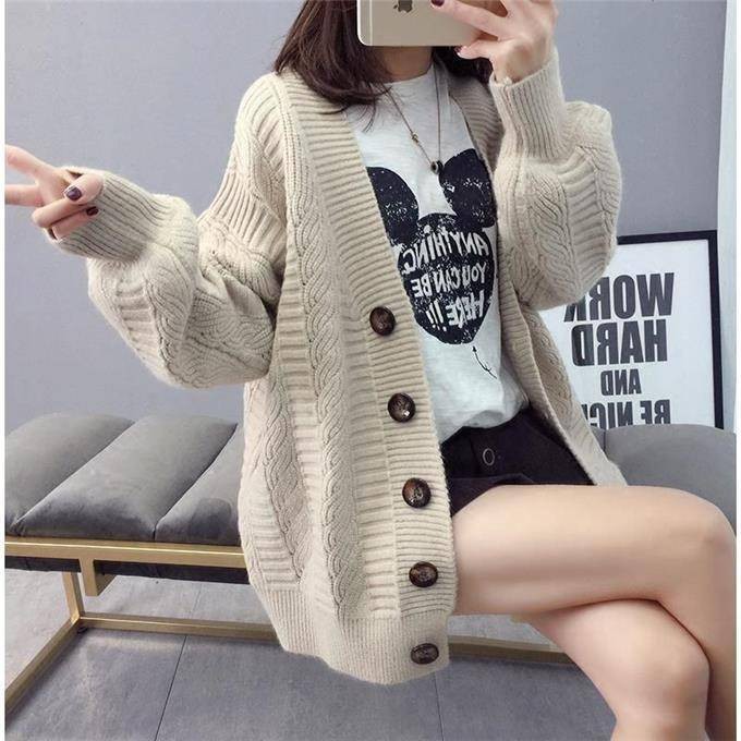 Knitwear Wanita Kardigan Rajutan Versi Baru Korea Musim Sejuk Yang Sejuk Dan Nipis Baju Sejuk Pelajar Liar Di Luar Memakai Wanita Shopee Malaysia