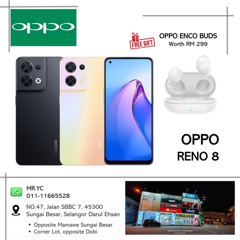 Oppo Reno 8 5G [ 100% Original Oppo Malaysia ] | Shopee Malaysia