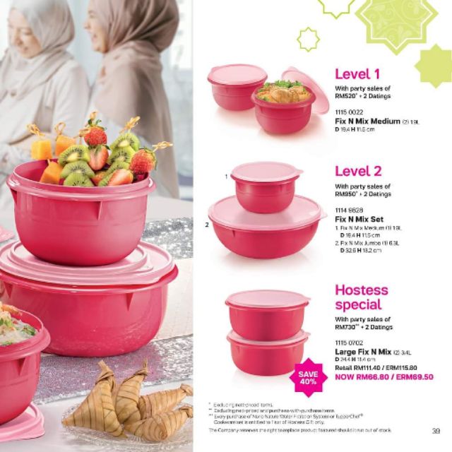 Tupperware Level Fix N Mix Medium Large Set