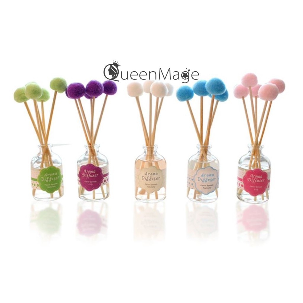 Penyegar Udara ஐqueenmage Pom Pom Design Reed Diffuser Aromatherapy Room Perfume House Fragrance Pewangi Bilik Pewangi Shopee Malaysia