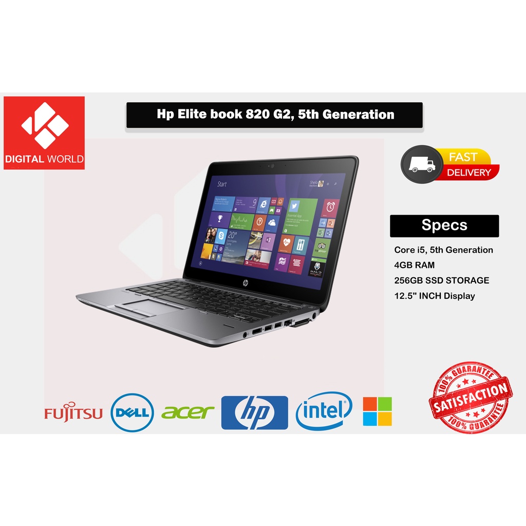 Hp Elitebook 820 G2 Core I5 5th Gen 4gb Ram 256 Gb Ssd Windows 10 Pro Shopee Malaysia 2831