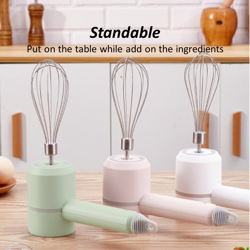 Electric Wireless Mini Hand Mixer USB Rechargeable Handheld Egg Beater Cream Food Cake Baking