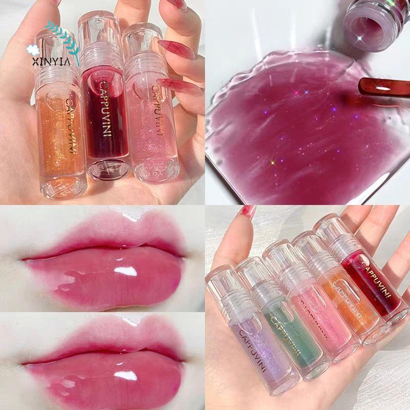 CAPPUVINI Lip Gloss Lip Gloss Glass Transparent Lip Oil Moisturizing ...