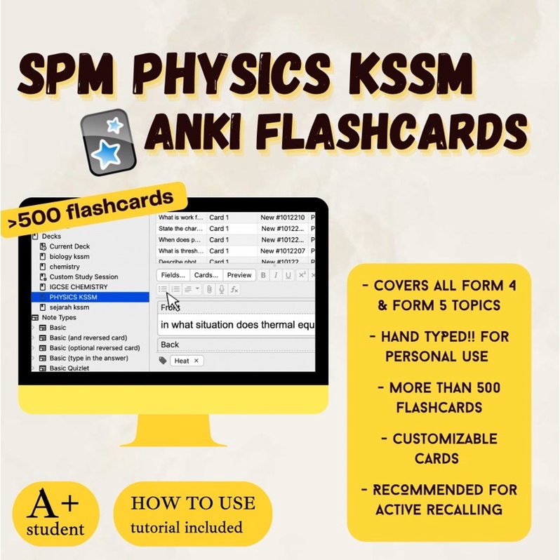 SPM PHYSICS KSSM A+ ANKI FLASHCARDS REVISION [PDF] Shopee Malaysia