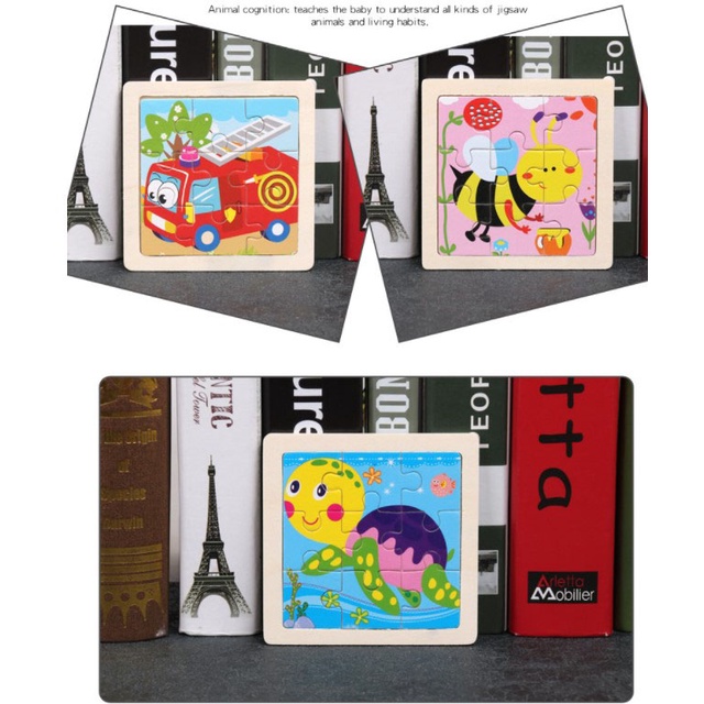 Purpose Have 【COD】9 Pieces Kids Wooden Puzzles Cartoon Animal Cars Vegetables Fruits Puzzle Premium - Image 2