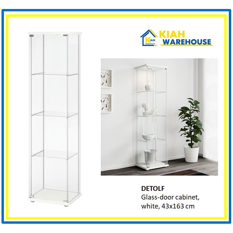 KIAHWAREHOUSE Display Kabinet Pintu Kaca, 43x163 cm DETOLF Kabinet Kaca ...