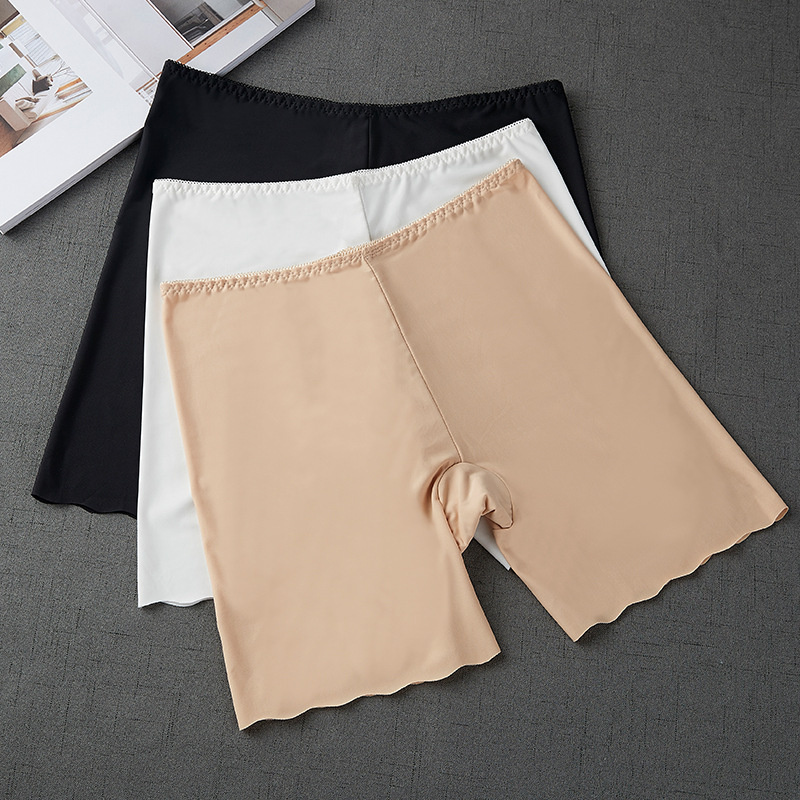 Women Ice Silk Safety Short Pants Cool Light Seamless Underwear Shorts