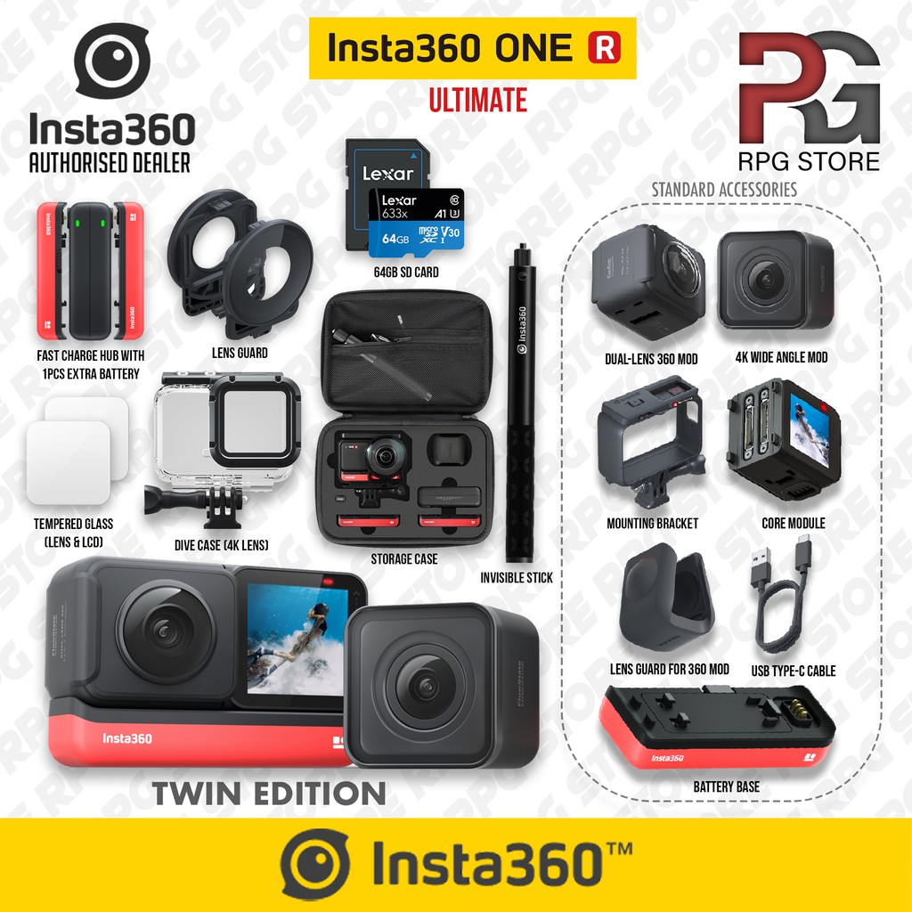 Ready Stock Insta360 One R Twin Edition 4k 360 Lens Camera Shopee Malaysia