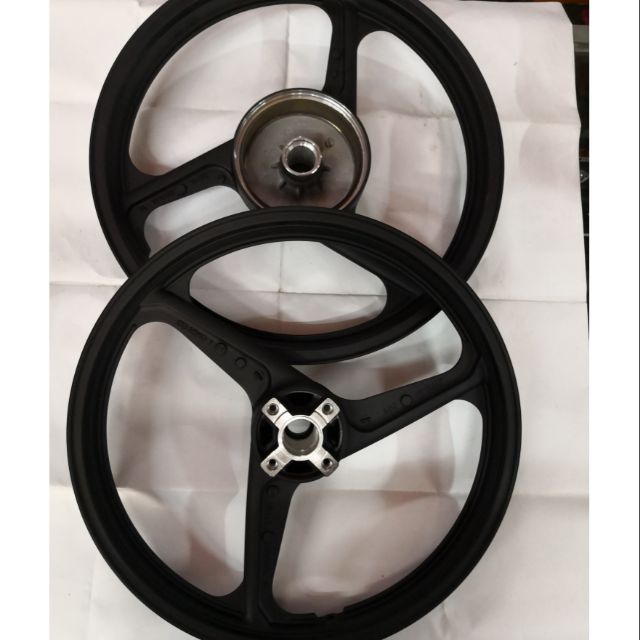 LC135 3BATANG RIM ENKEI 3SPOKES WHEEL MATT BLACK LC135 PNP FULL CHOP ...