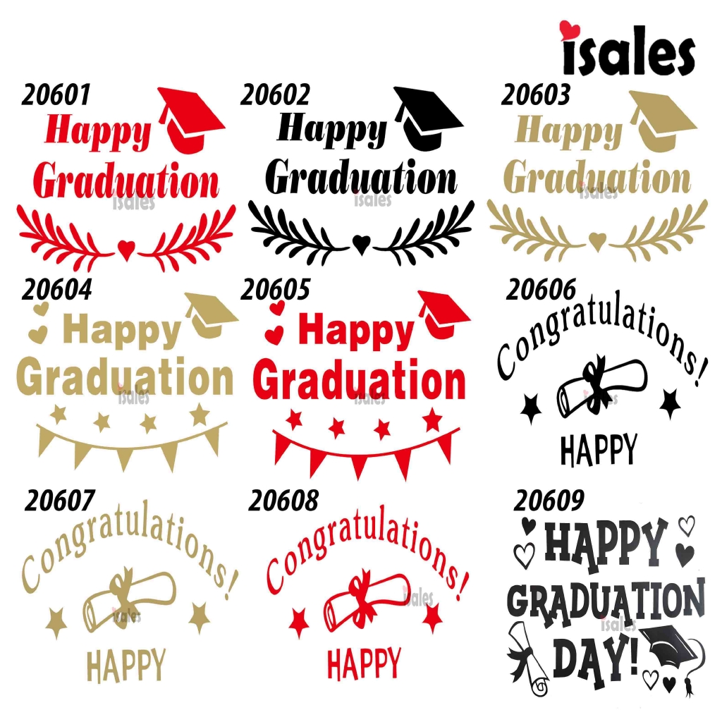 1pcs A4 Size Sticker Happy Graduation bubble Balloon transparent ...